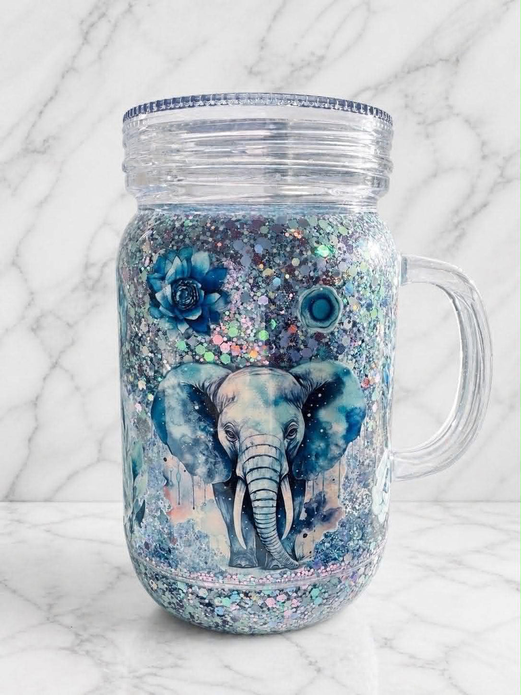 500ml Mason Jar Snowglobe Tumbler